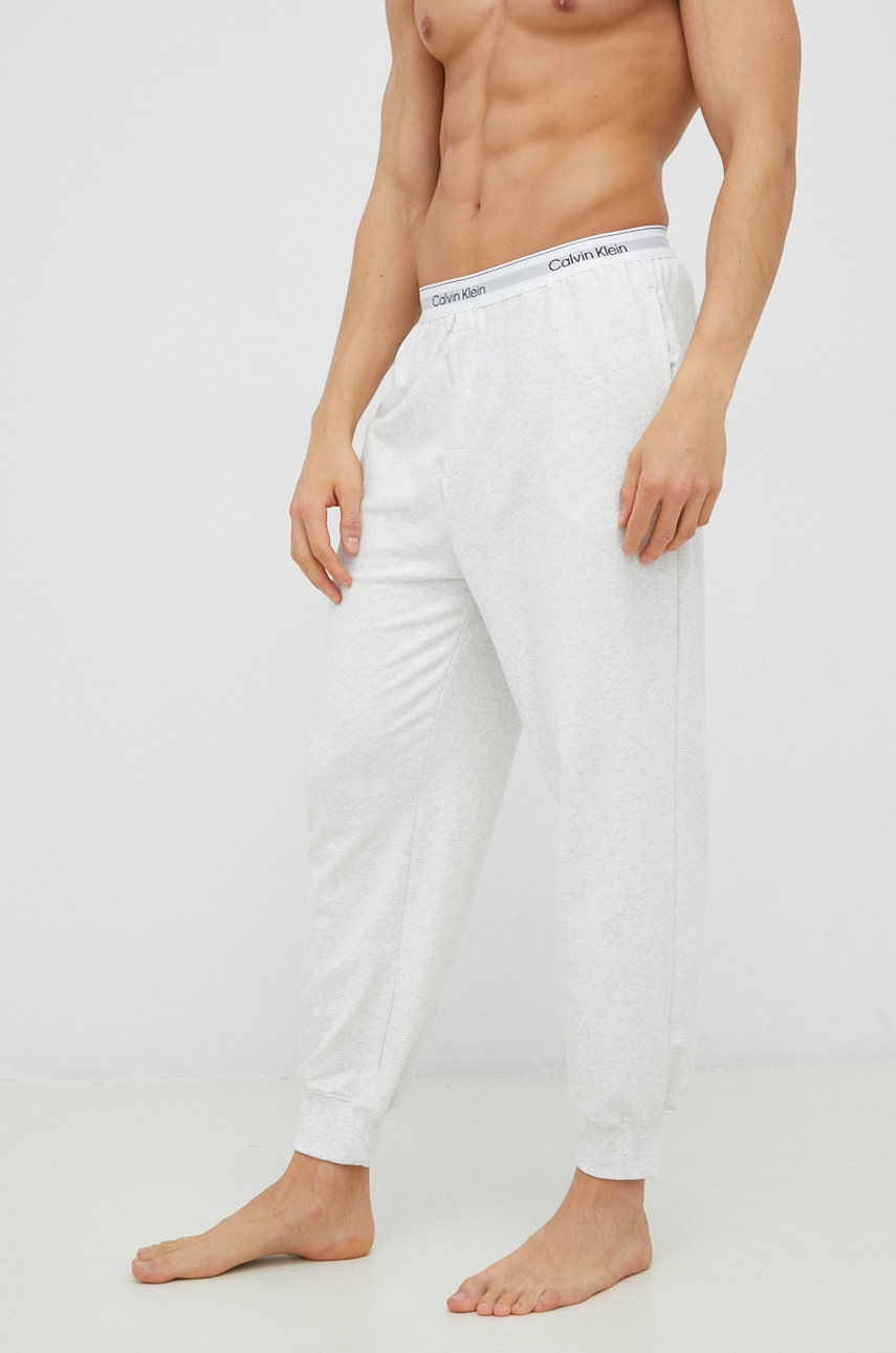 

Долнище на пижама Calvin Klein Underwear мъжко в сиво с изчистен дизайн, Сив
