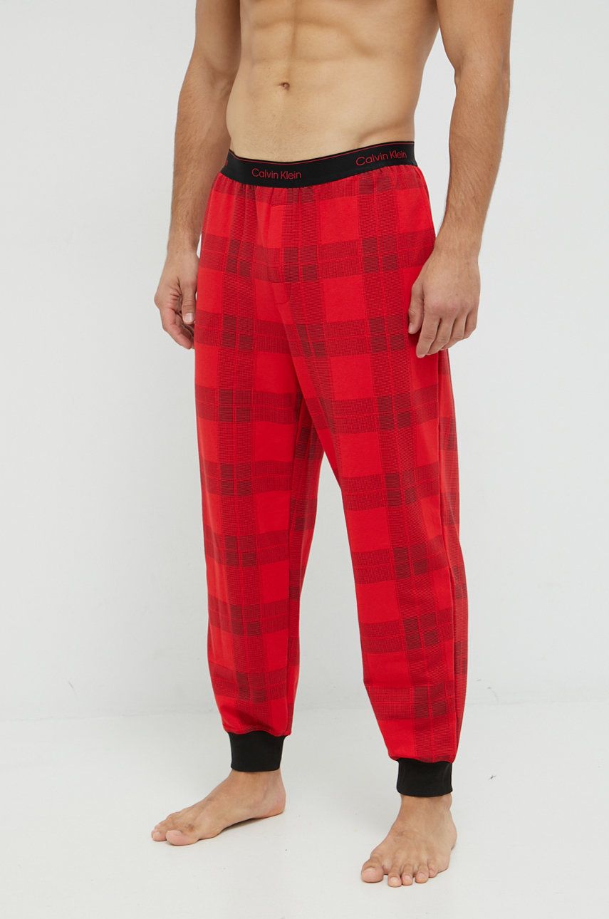 Calvin Klein Underwear spodnie piżamowe męskie kolor czerwony wzorzysta