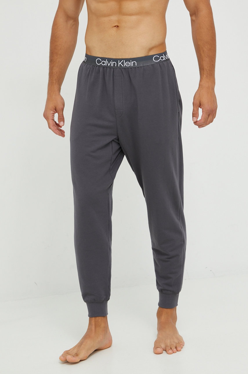 

Долнище на пижама Calvin Klein Underwear мъжко в сиво с изчистен дизайн, Сив