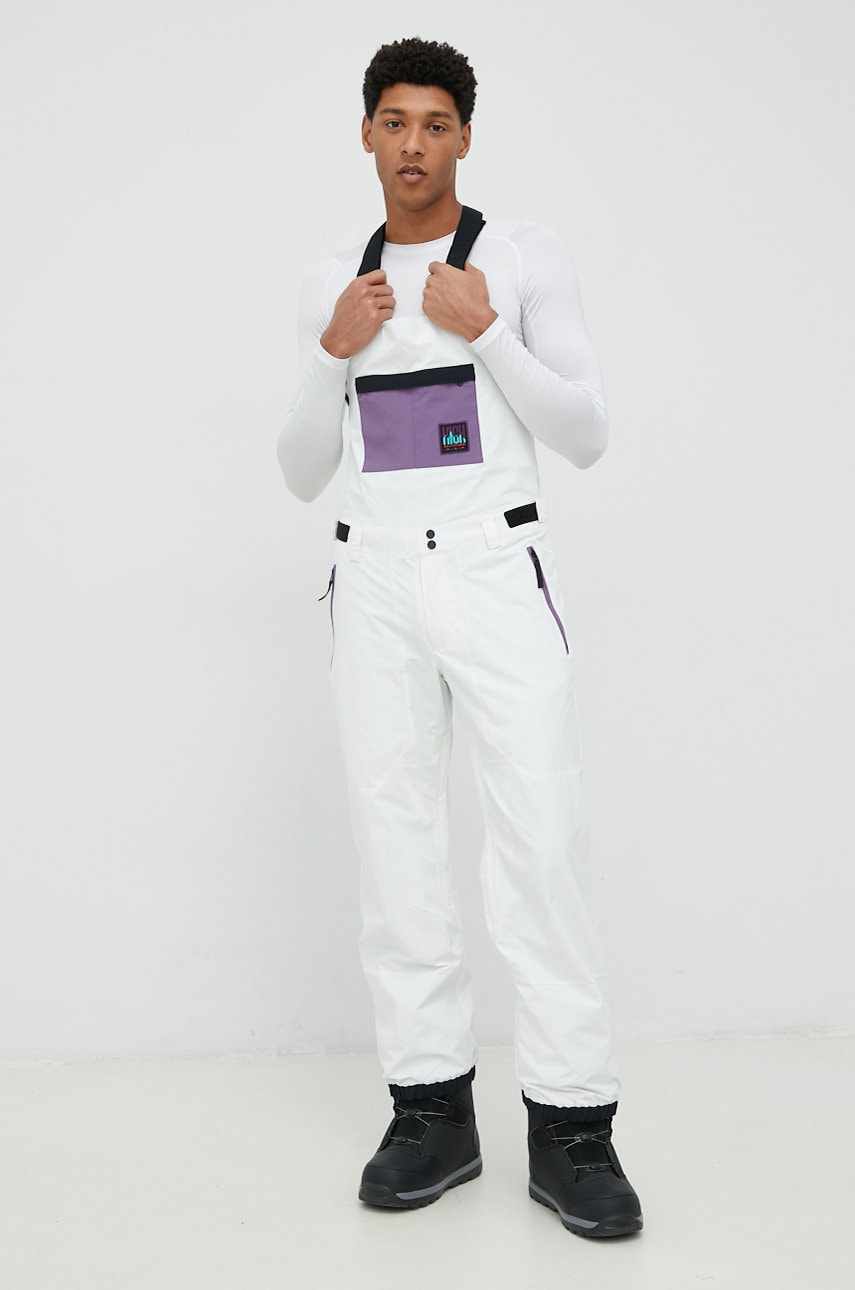 Quiksilver pantaloni fly high culoarea alb