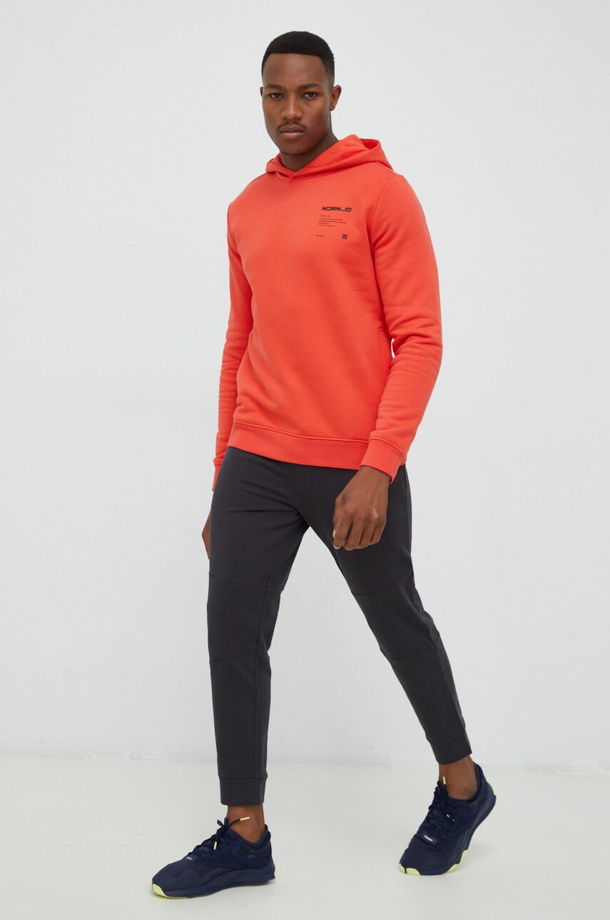 4f pantaloni de bumbac barbati, culoarea gri, neted