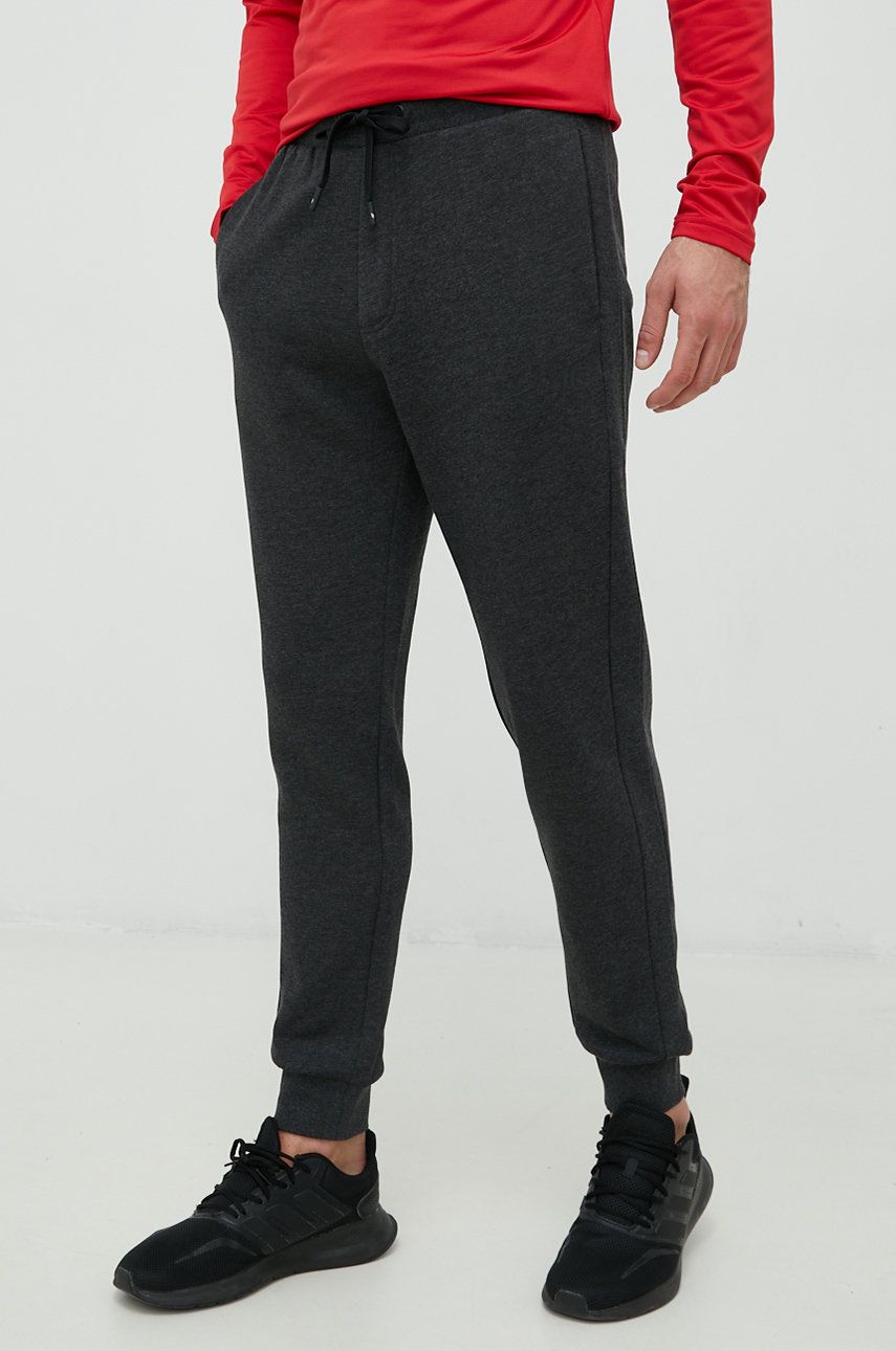 4F pantaloni de trening barbati, culoarea gri, neted