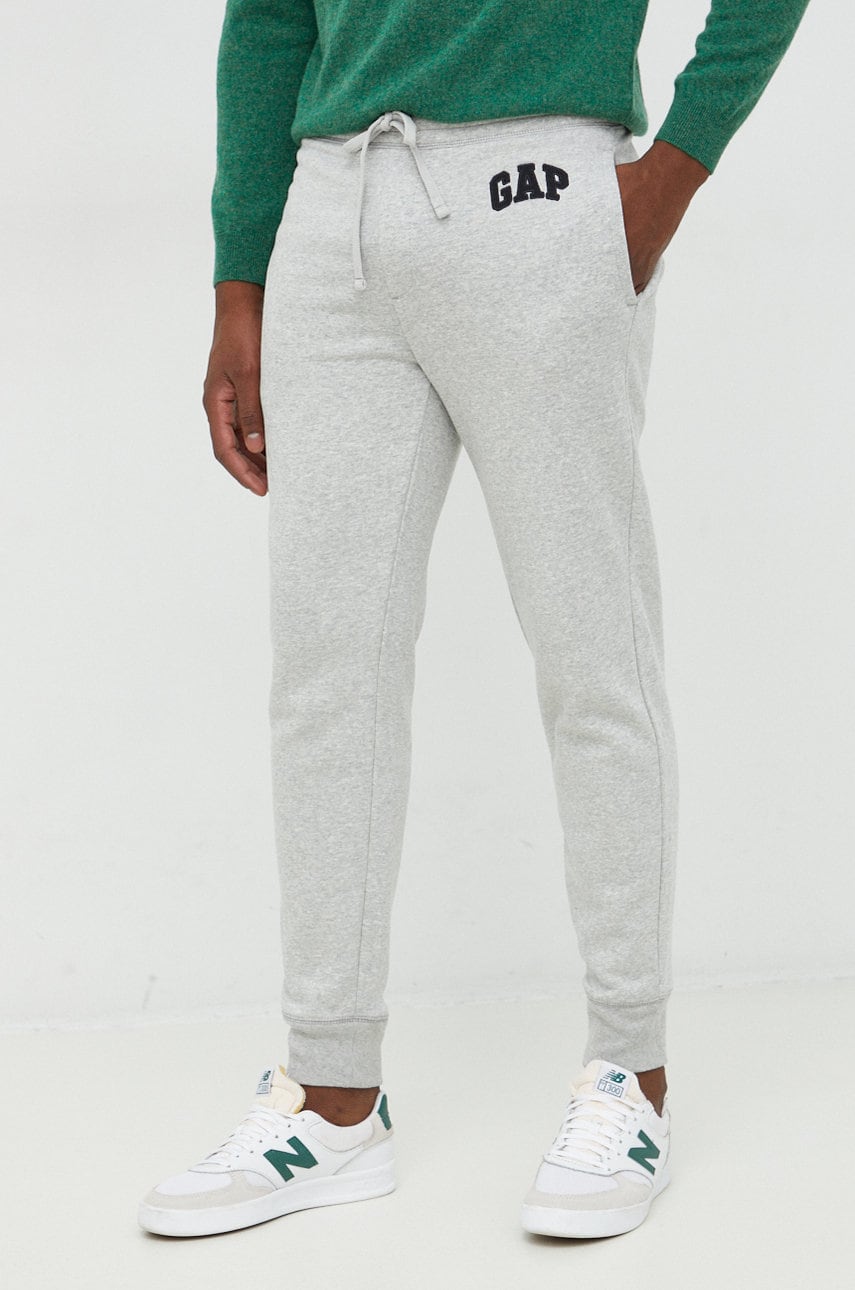 Gap pantaloni de trening barbati, culoarea gri, melanj