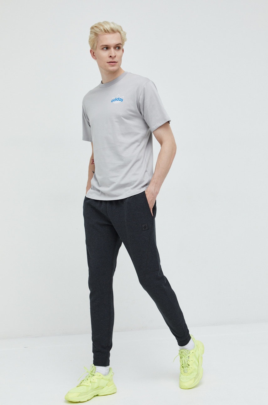 

Спортивні штани Superdry чоловічі колір сірий меланж