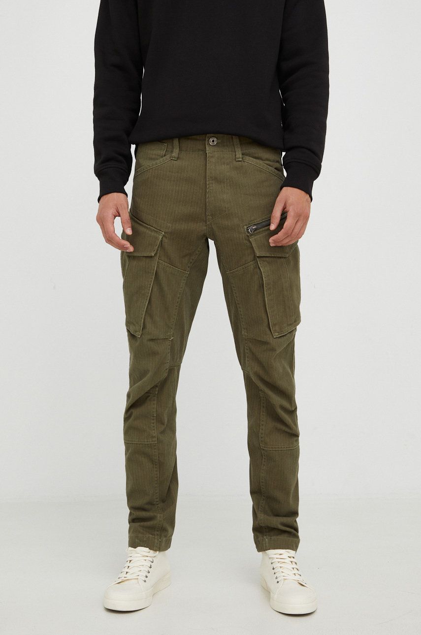 G-Star Raw pantaloni barbati, culoarea verde, cu fason cargo answear.ro