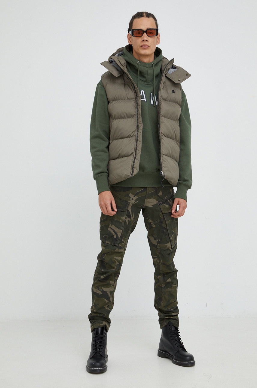 

Хлопковые брюки G-Star Raw мужские цвет зелёный прямые