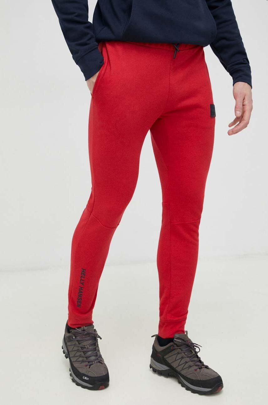 Helly Hansen pantaloni de trening culoarea rosu, neted
