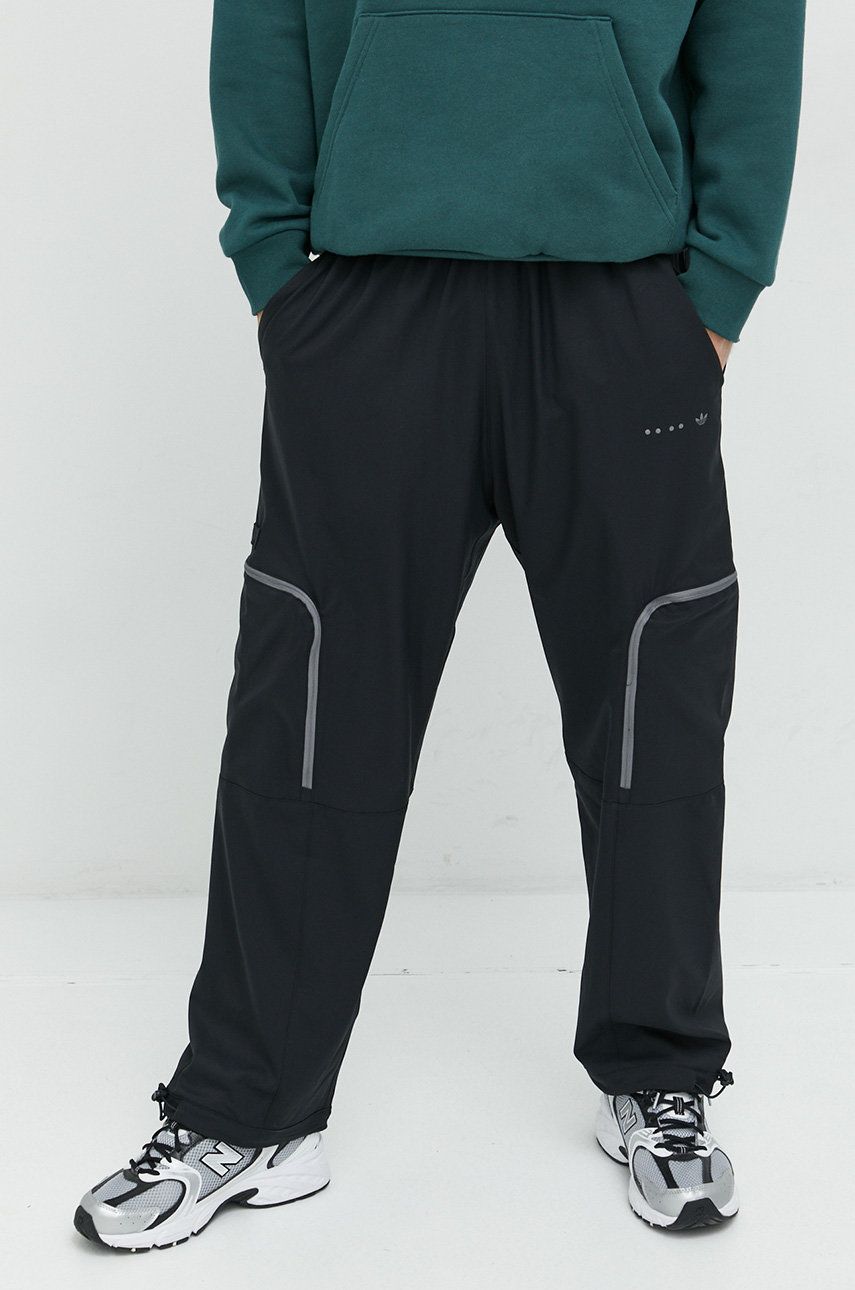 Adidas Originals pantaloni de trening barbati, culoarea negru, neted