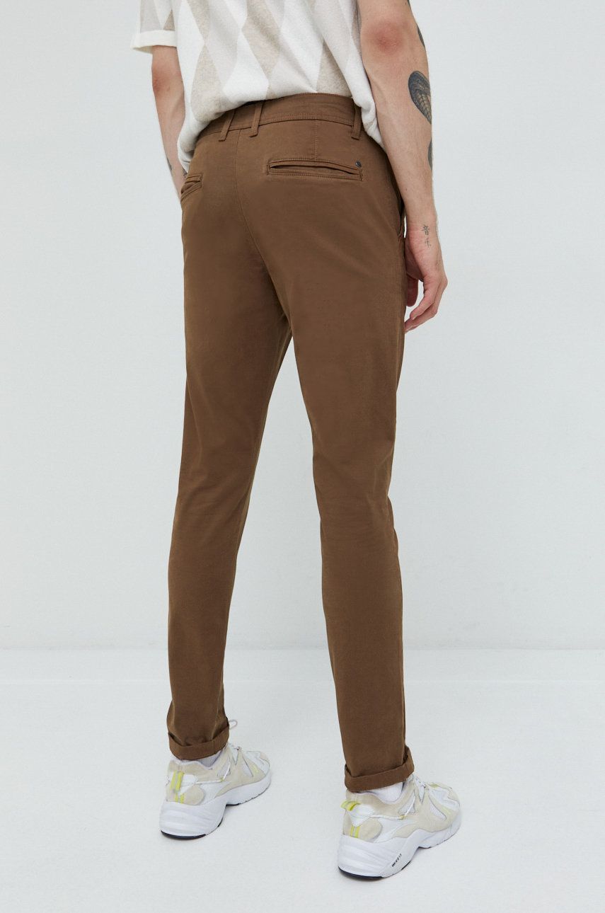 Solid Pantaloni Barbati, Culoarea Maro, Drept