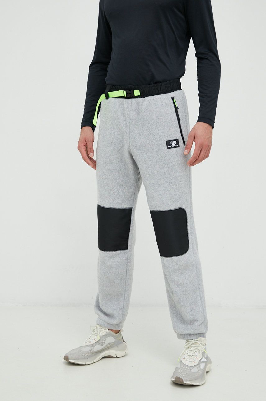 New Balance Pantaloni Barbati, Culoarea Gri, Cu Imprimeu