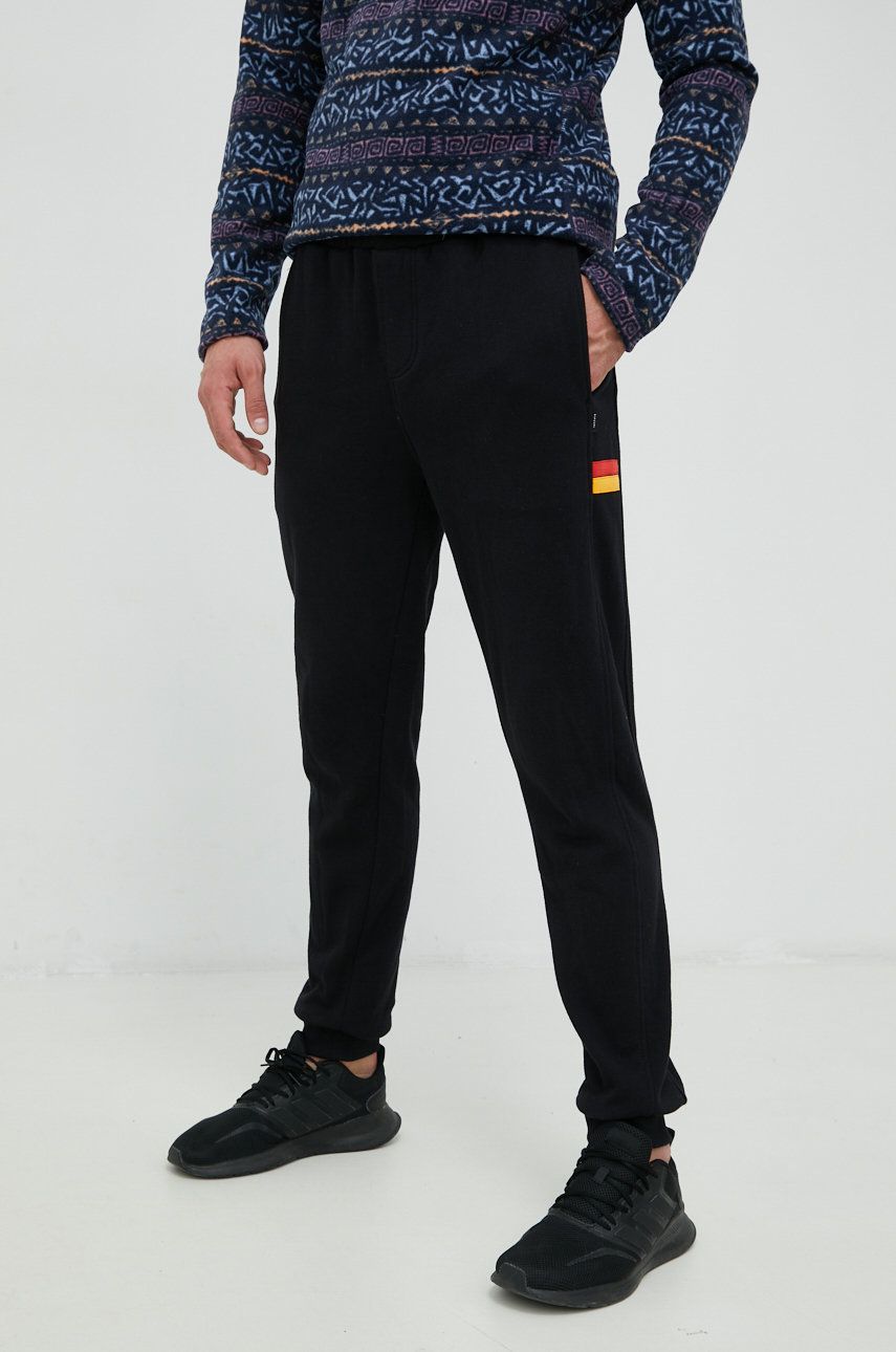 Rip Curl pantaloni de trening Surf Revival barbati, culoarea negru, cu imprimeu