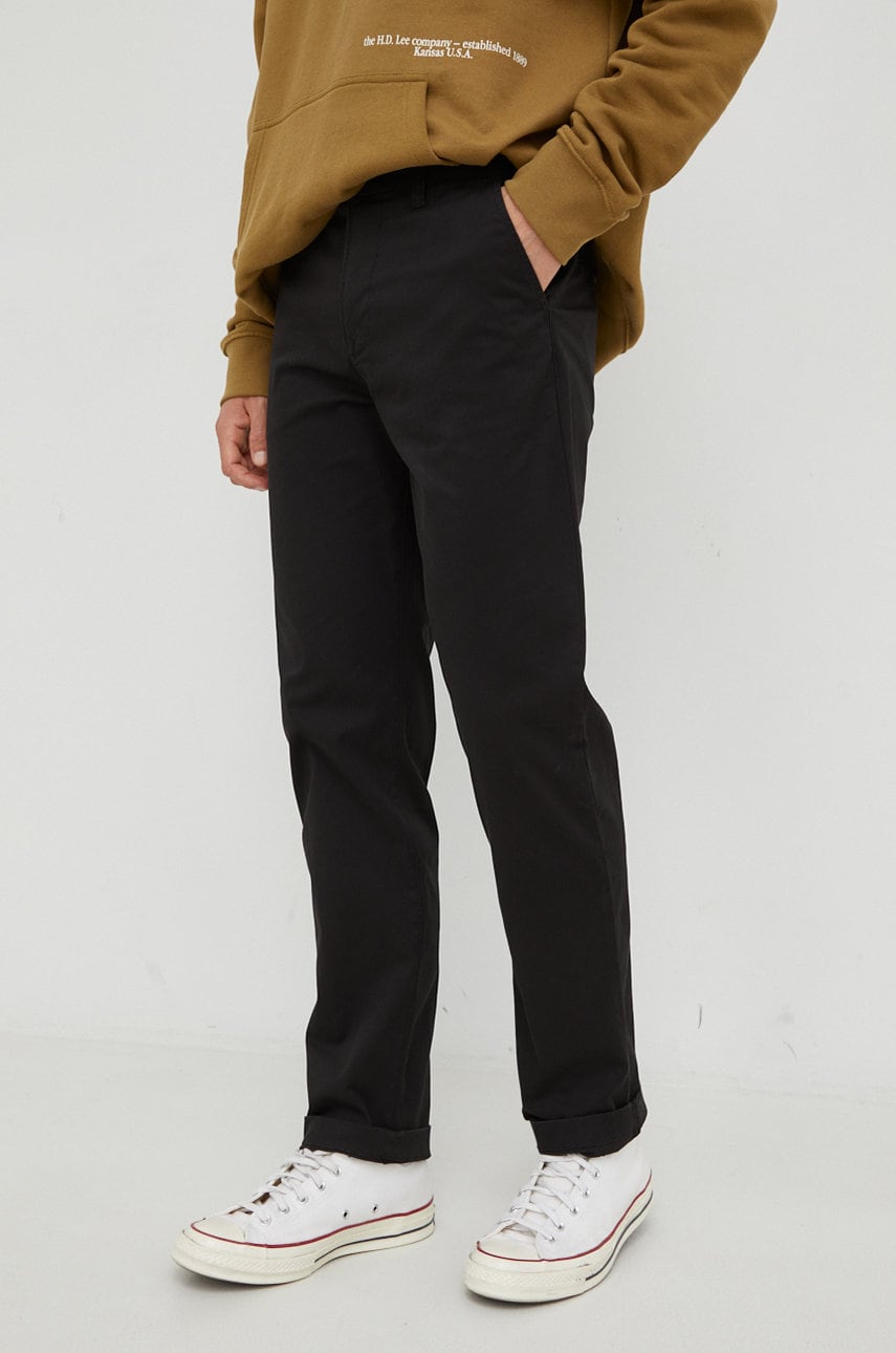 Lee pantaloni barbati, culoarea negru, drept