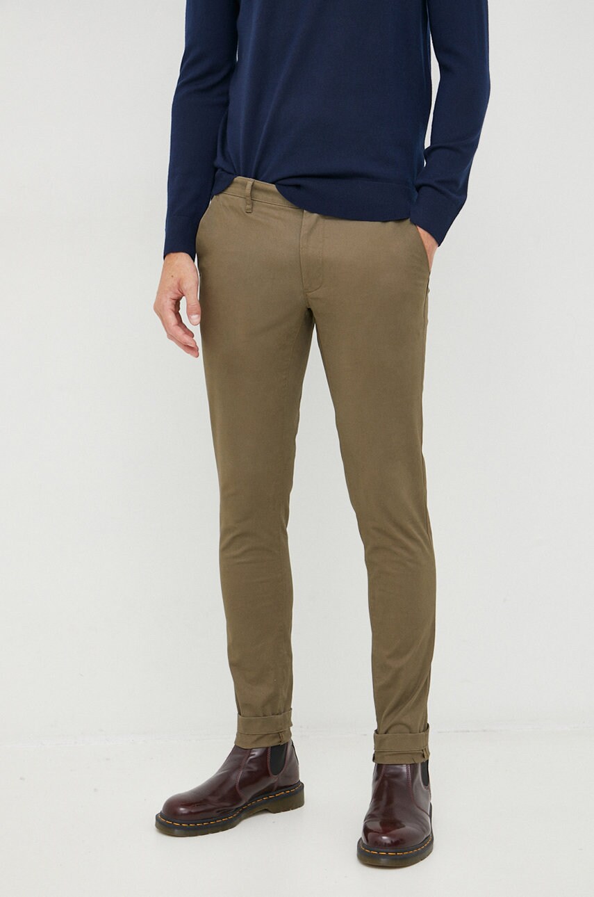 Michael kors pantaloni barbati, culoarea verde, mulata
