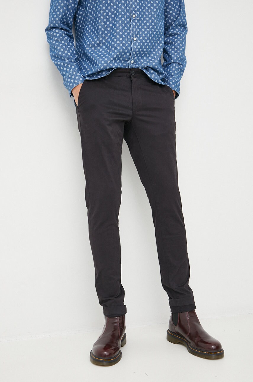 Michael kors pantaloni barbati, culoarea negru, mulata