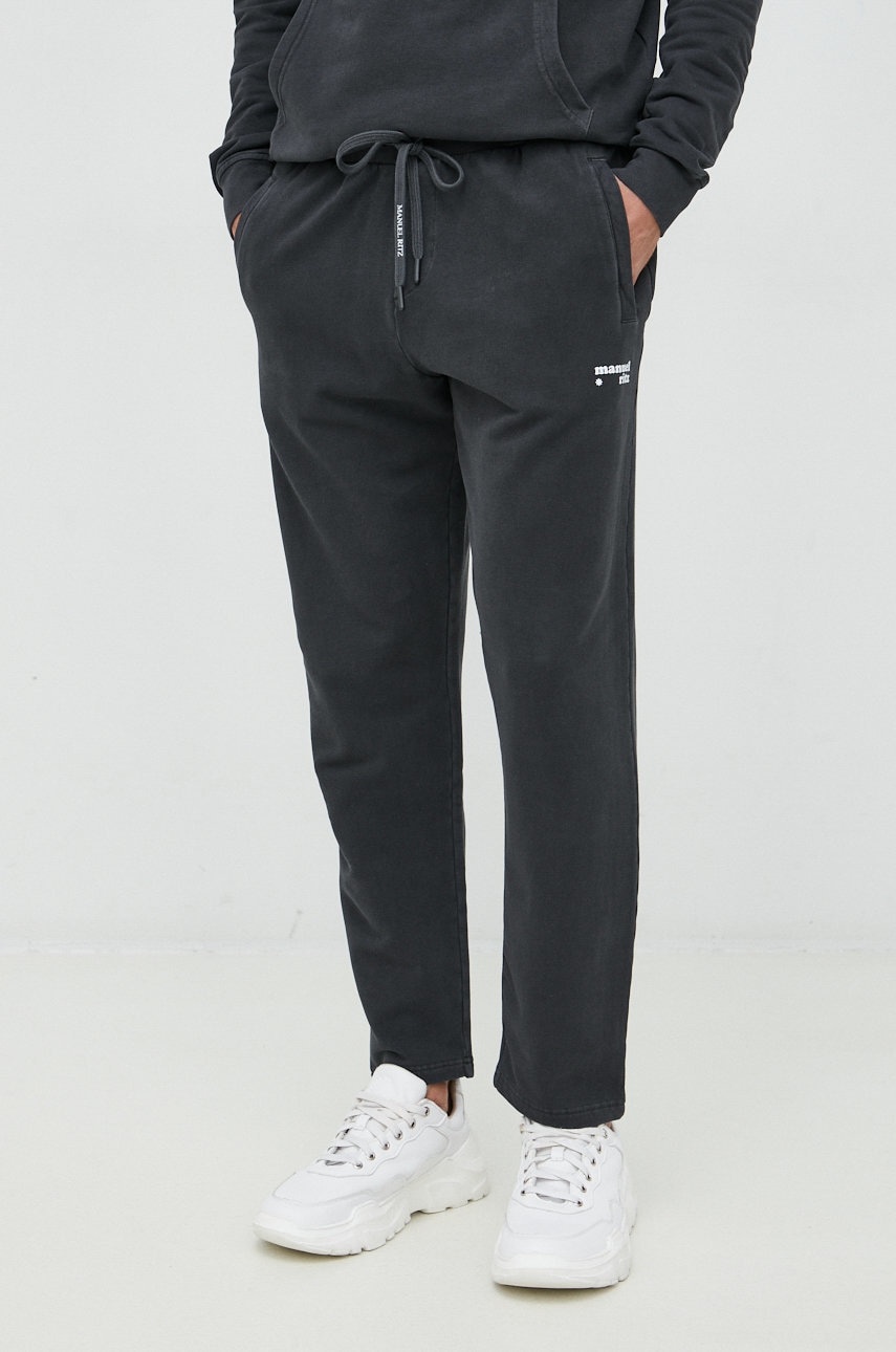 Manuel Ritz pantaloni de trening barbati, culoarea gri, cu imprimeu