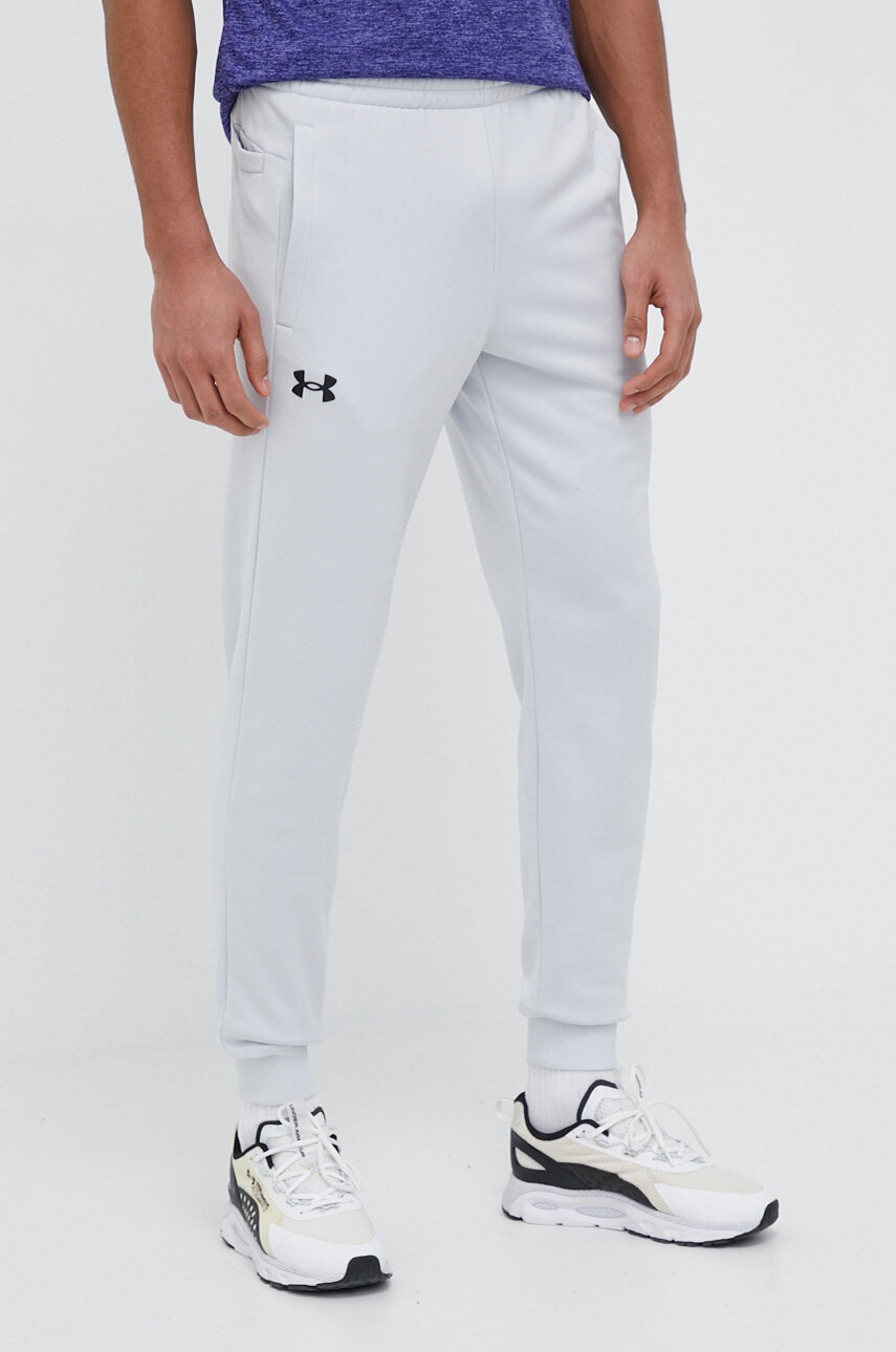 Levně Tepláky Under Armour Fleece pánské, šedá barva, hladké, 1373362