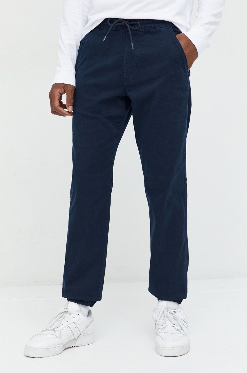 Kalhoty Abercrombie & Fitch pánské, tmavomodrá barva - námořnická modř -  60% Bavlna