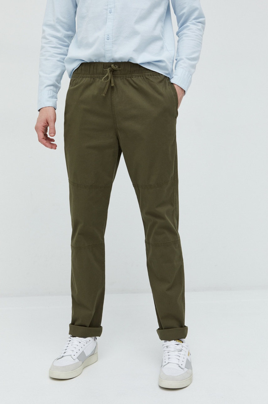 Hollister Co. pantaloni barbati, culoarea verde, mulata