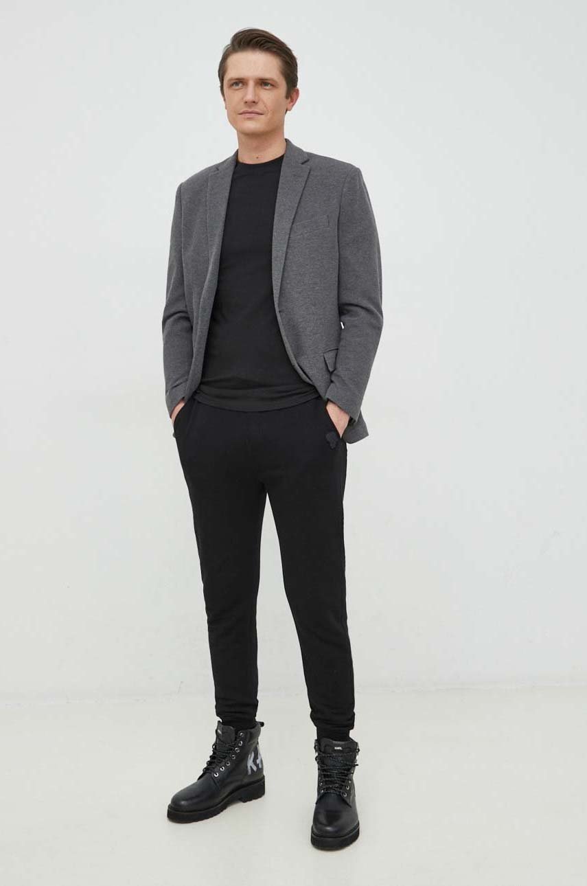 

Бавовняні спортивні штани Karl Lagerfeld чоловічі колір чорний однотонні