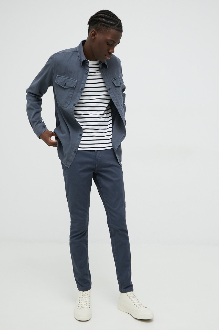

Брюки G-Star Raw мужские цвет синий фасон chinos