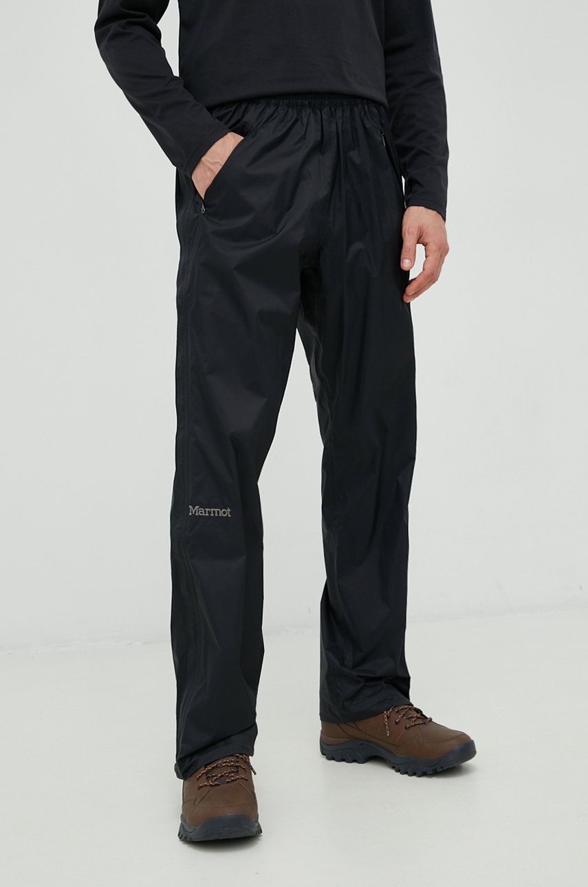Nepromokavé kalhoty Marmot PreCip Eco černá barva - černá -  Hlavní materiál: 100 % Recyklovaný