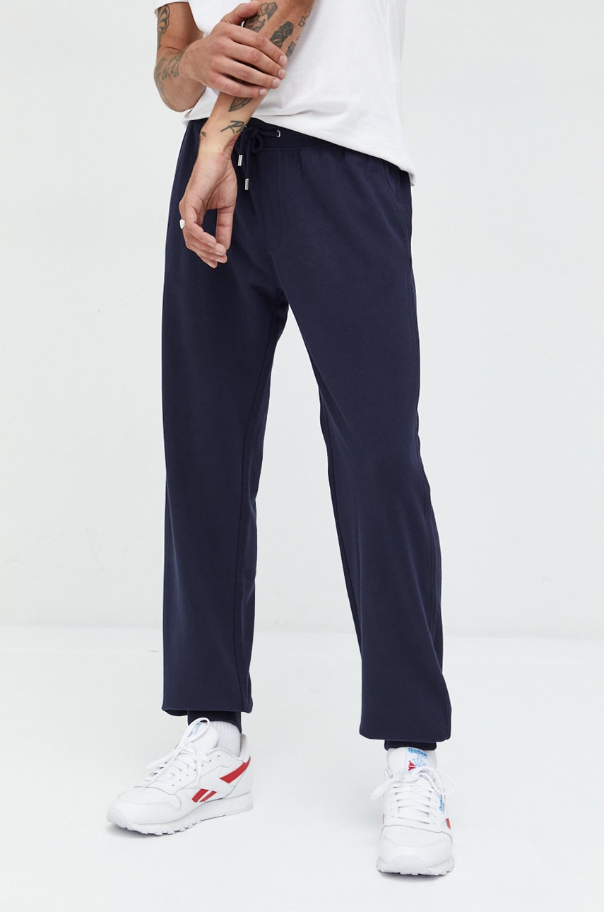 S.oliver pantaloni de trening barbati, culoarea albastru marin, neted
