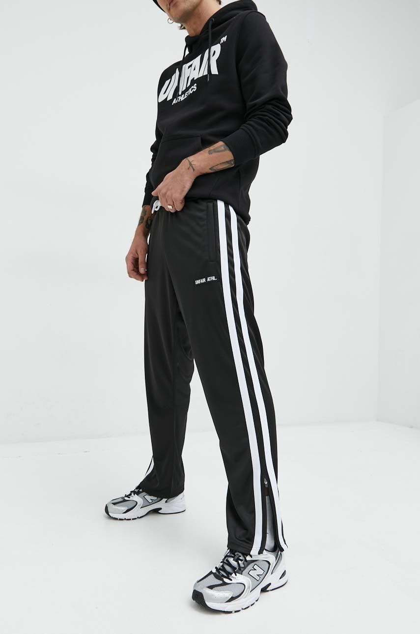 Unfair Athletics pantaloni de trening barbati, culoarea negru, cu imprimeu