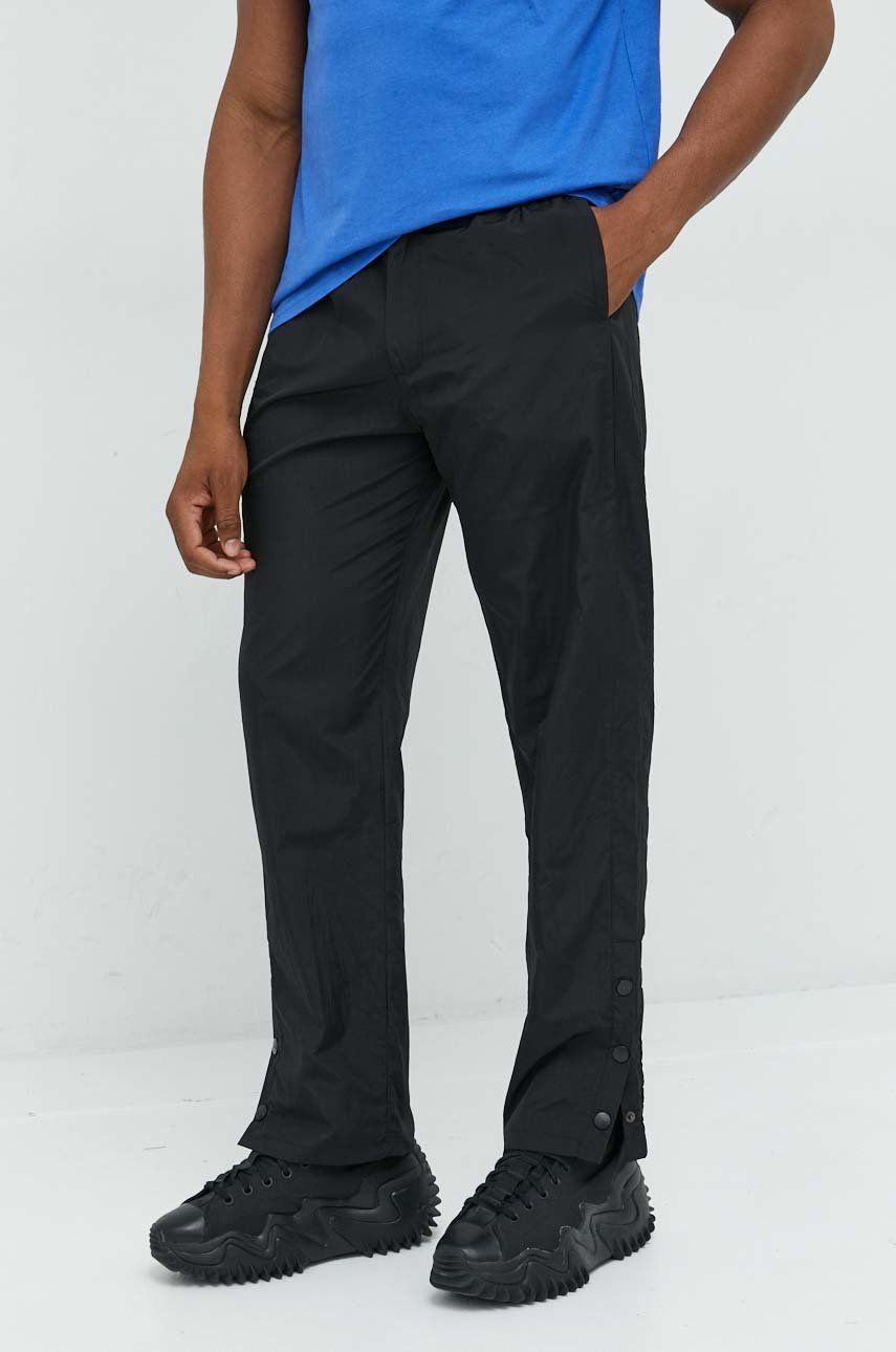 Kalhoty Sixth June pánské, černá barva, jednoduché - černá -  100% Polyester