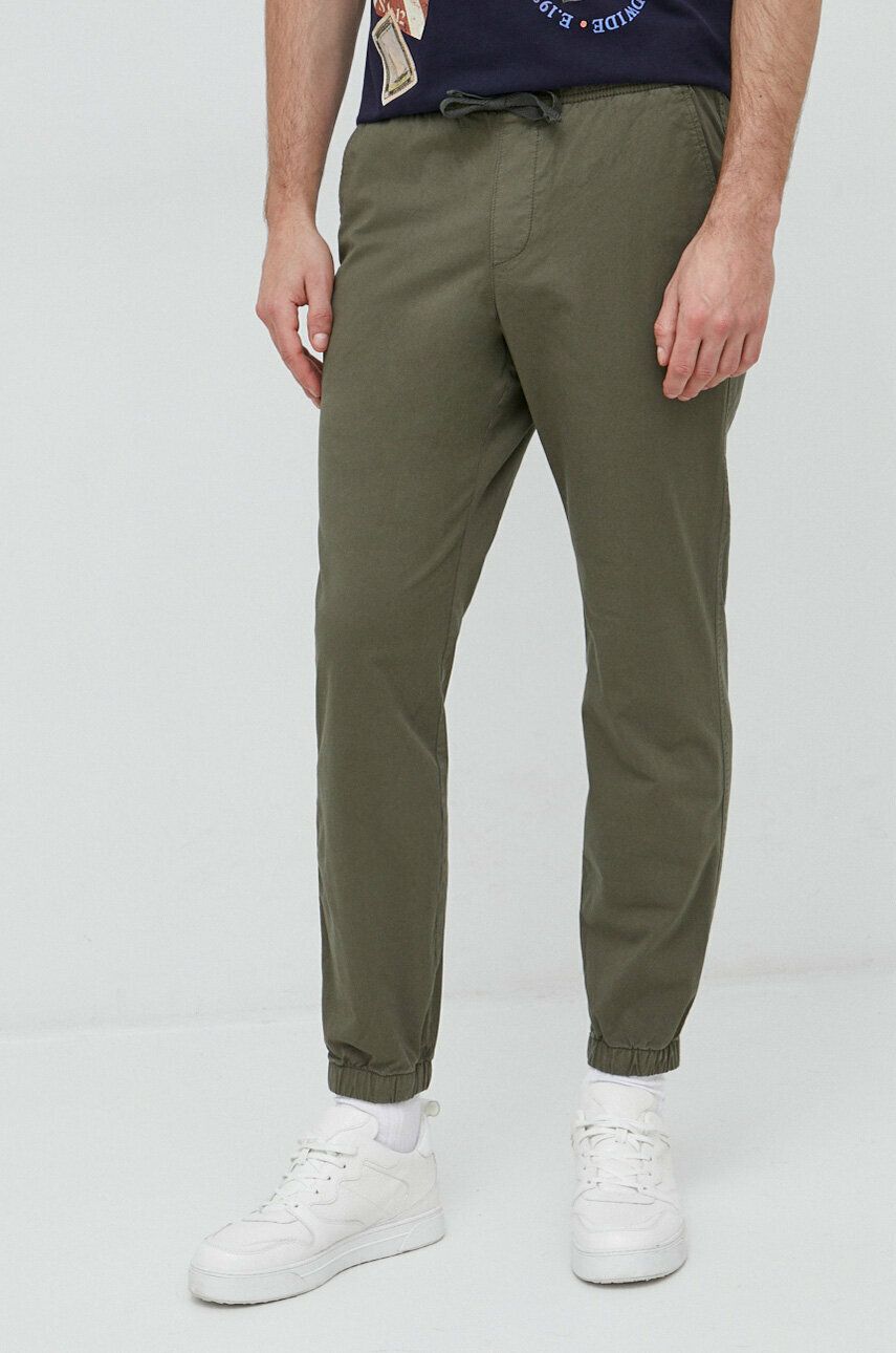 Kalhoty GAP pánské, černá barva - zelená -  98% Bavlna