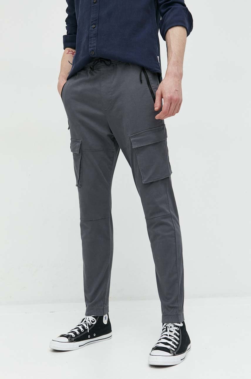 Hollister Co. Pantaloni Barbati, Culoarea Gri, Mulata