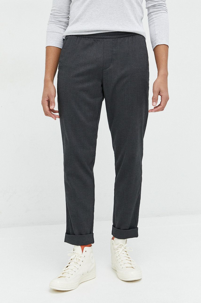 Kalhoty Abercrombie & Fitch pánské, černá barva, jednoduché