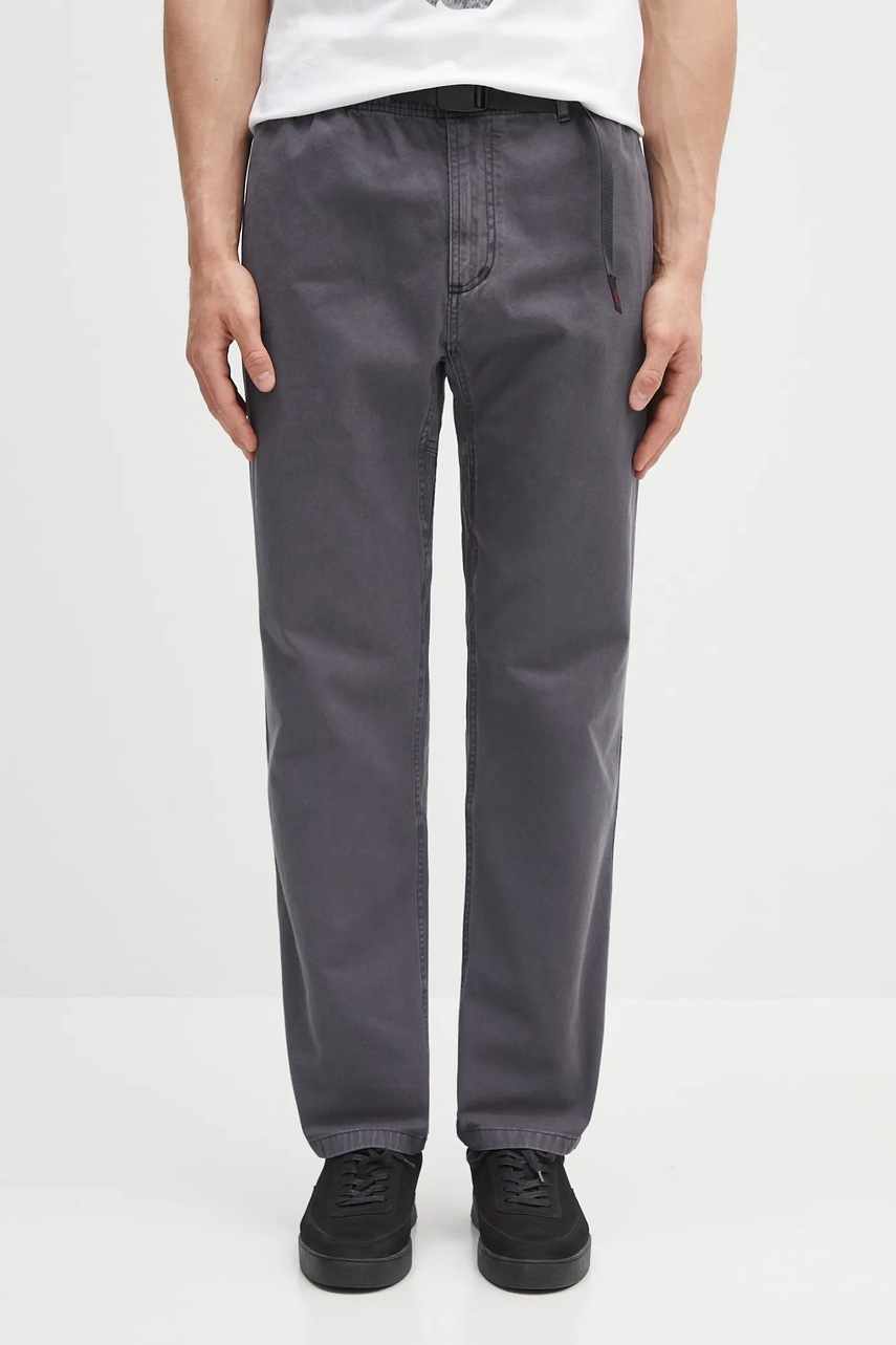 Gramicci pantaloni de bumbac Gramicci Pant culoarea gri, drept