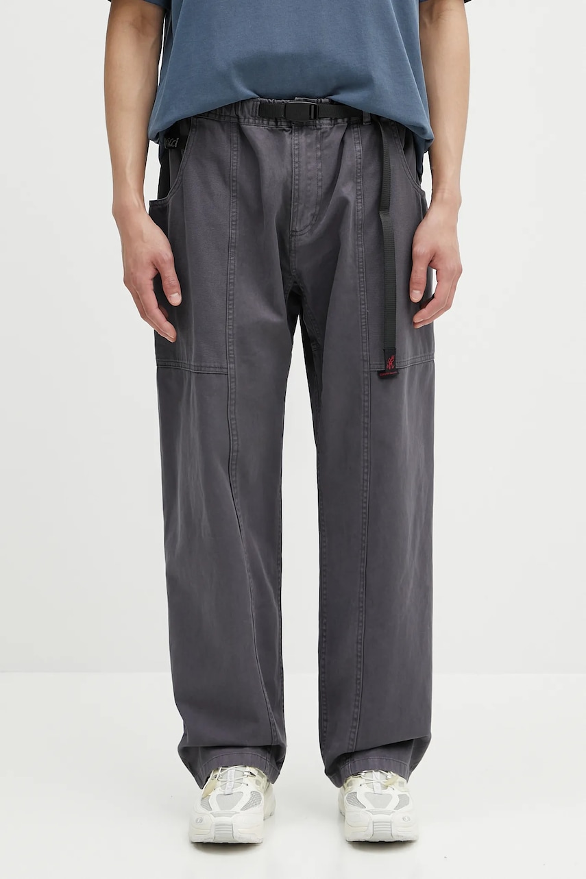 Gramicci pantaloni de bumbac culoarea albastru marin, drept