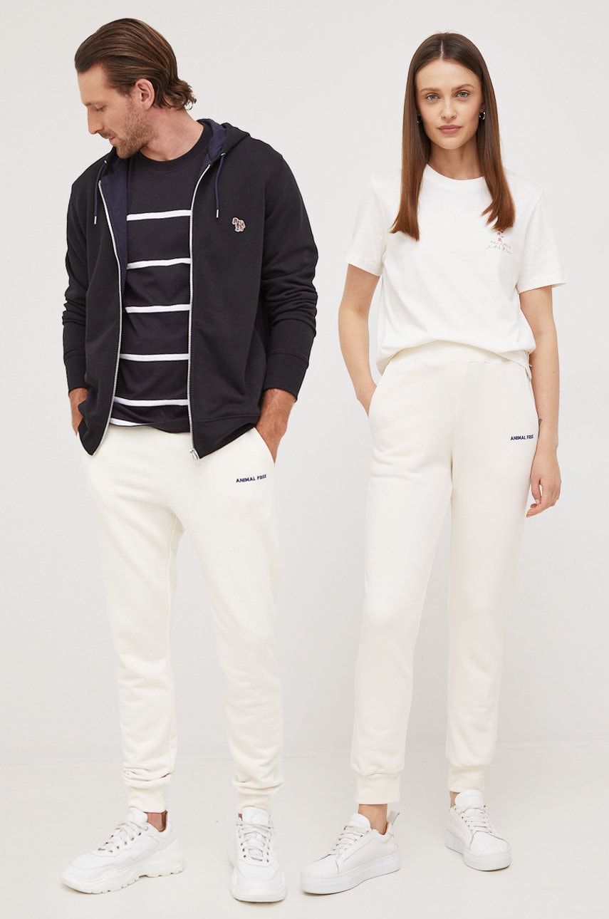 Save the duck pantaloni de trening culoarea bej, neted