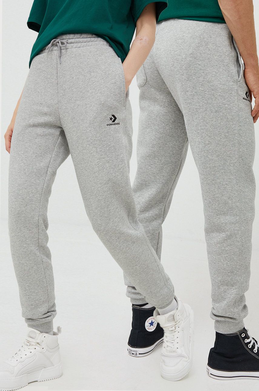 Converse pantaloni de trening culoarea gri, neted answear.ro imagine noua