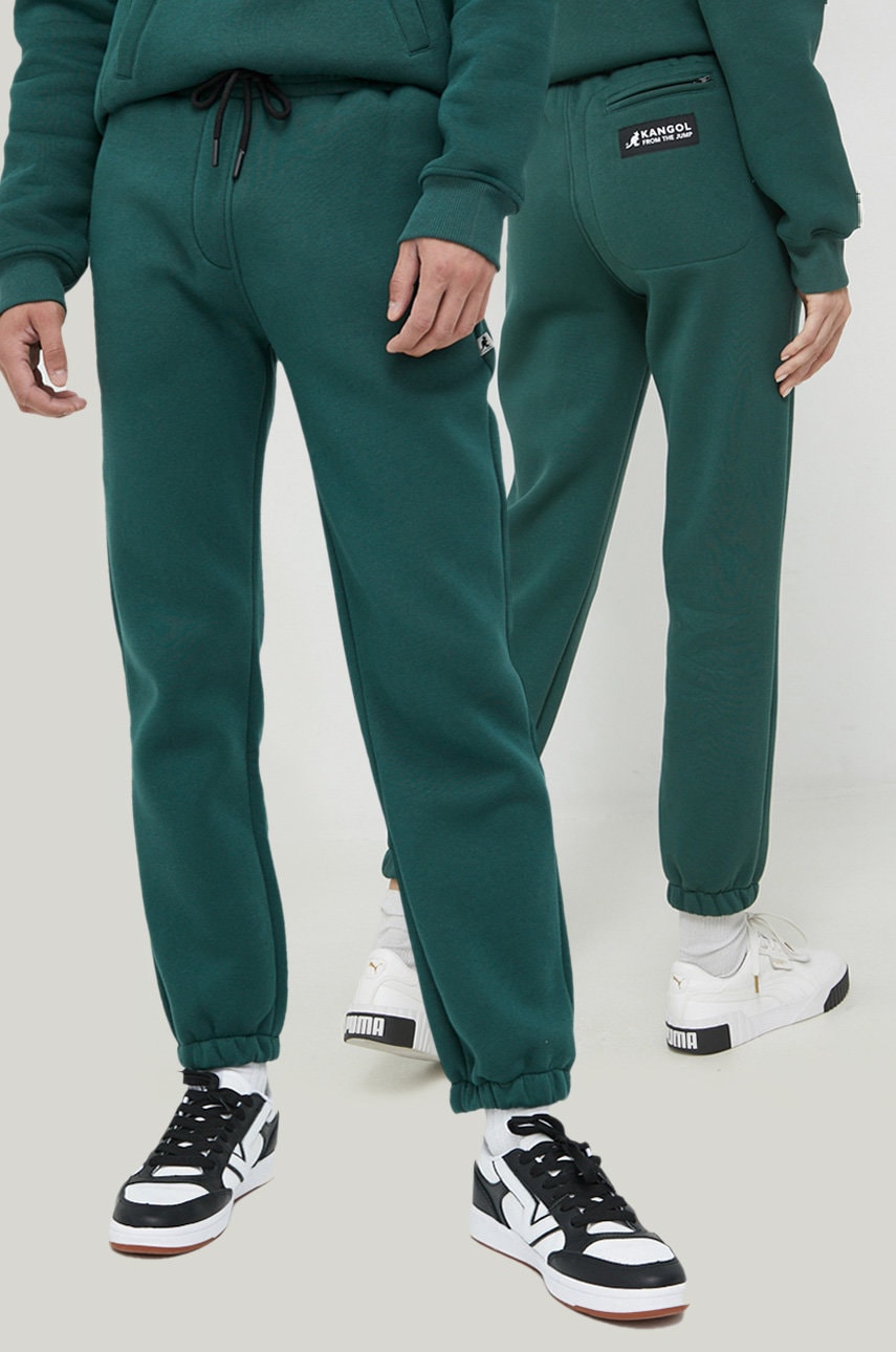 Kangol Pantaloni De Trening Unisex, Culoarea Verde, Neted