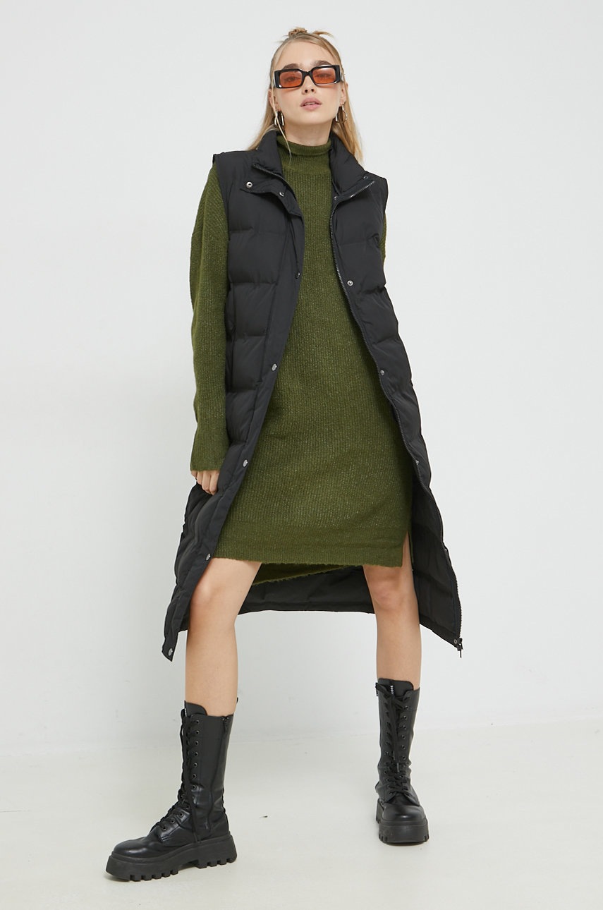 

Платье с примесью шерсти Noisy May цвет зелёный mini oversize