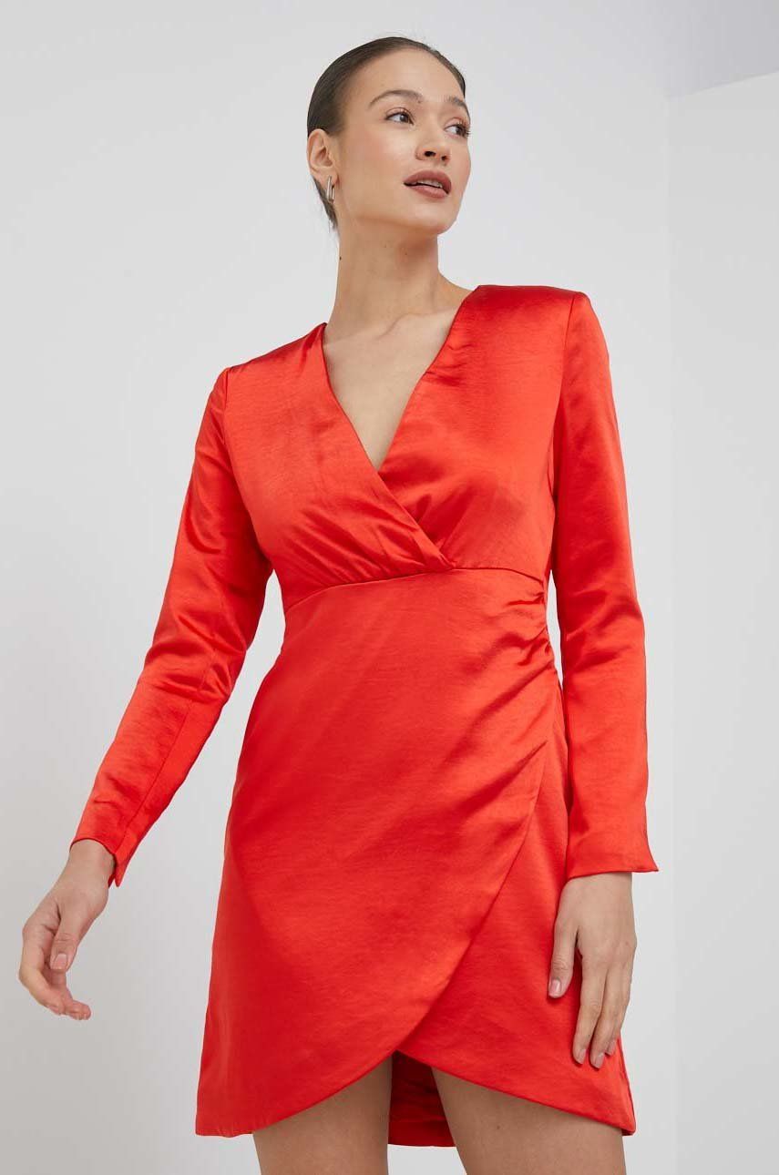 šaty Y.A. S červená barva, mini - červená -  100 % Polyester
