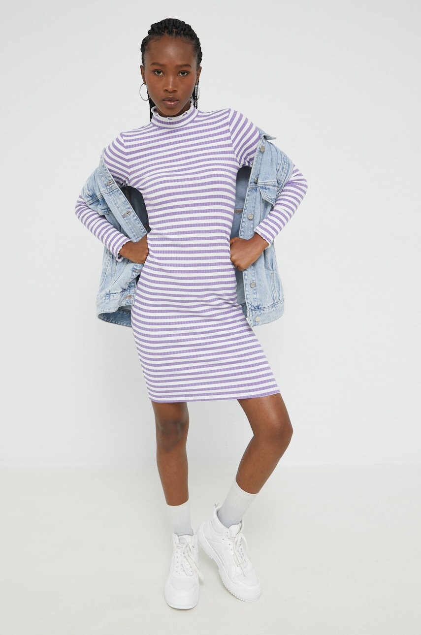Jdy rochie culoarea violet, mini, mulata