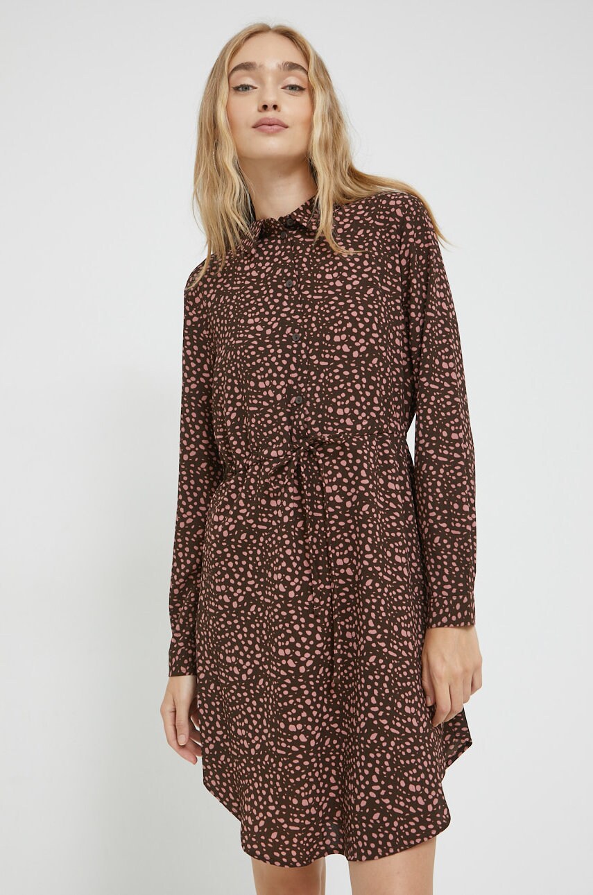Jdy rochie culoarea maro, midi, drept