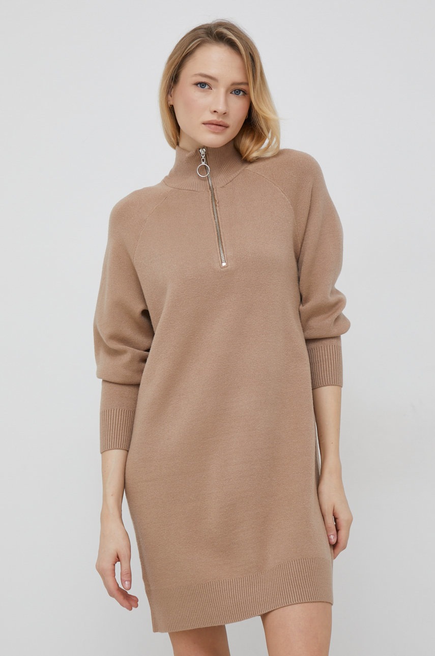 

Рокля Vero Moda в бежово къс модел със стандартна кройка, Бежов