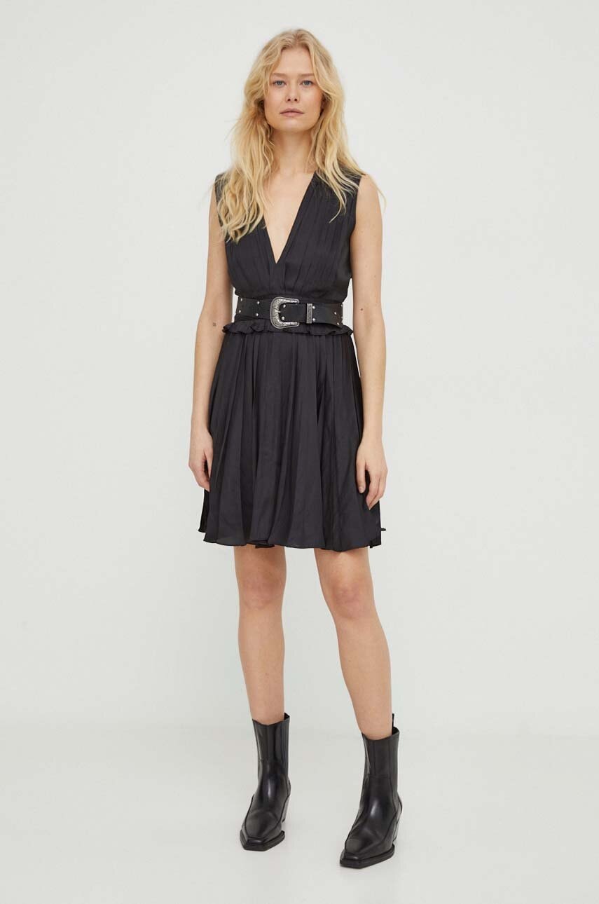 The Kooples rochie culoarea negru, mini, evazati