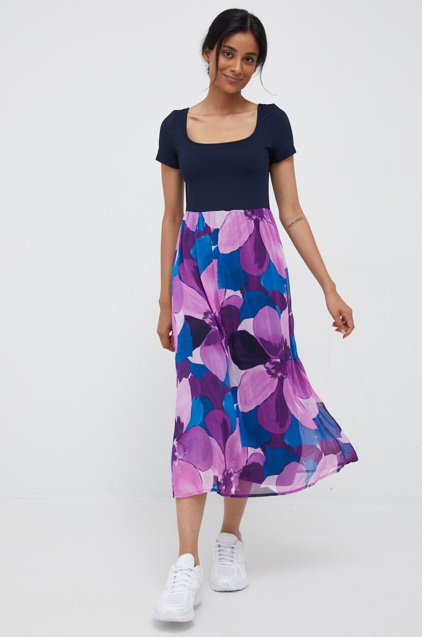 Dkny rochie culoarea albastru marin, maxi, evazati