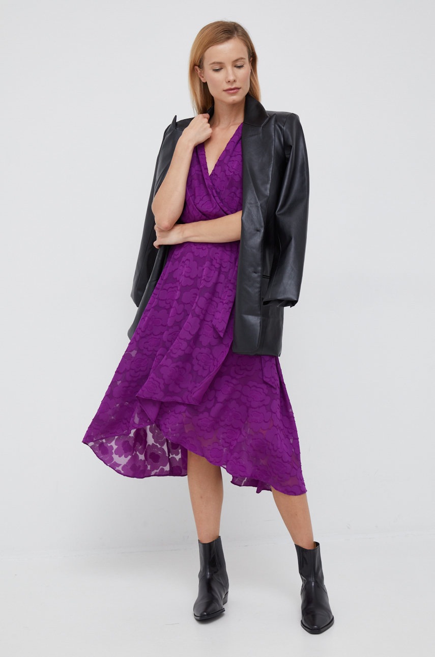 

Сукня Dkny колір фіолетовий midi розкльошена