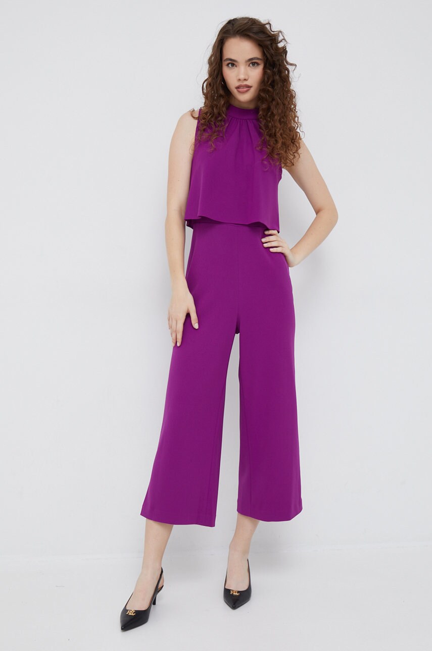Dkny salopeta culoarea violet, cu decolteu rotund