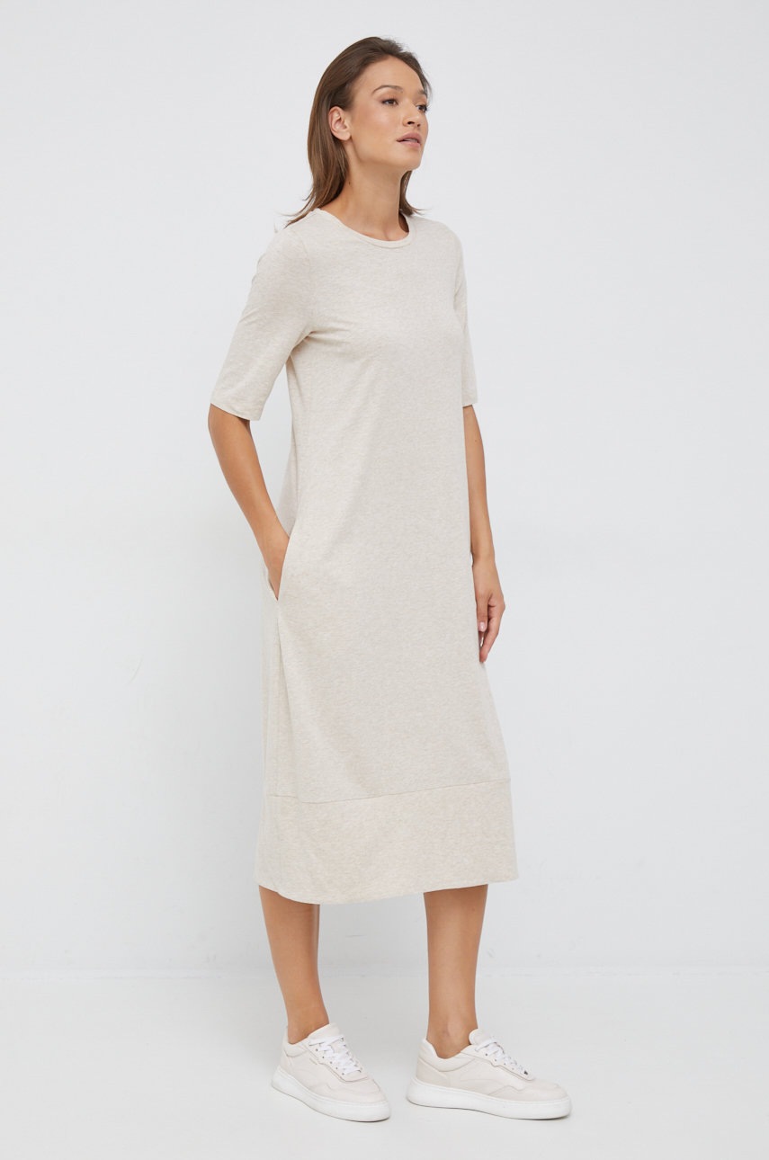 

Сукня Dkny колір бежевий midi пряма