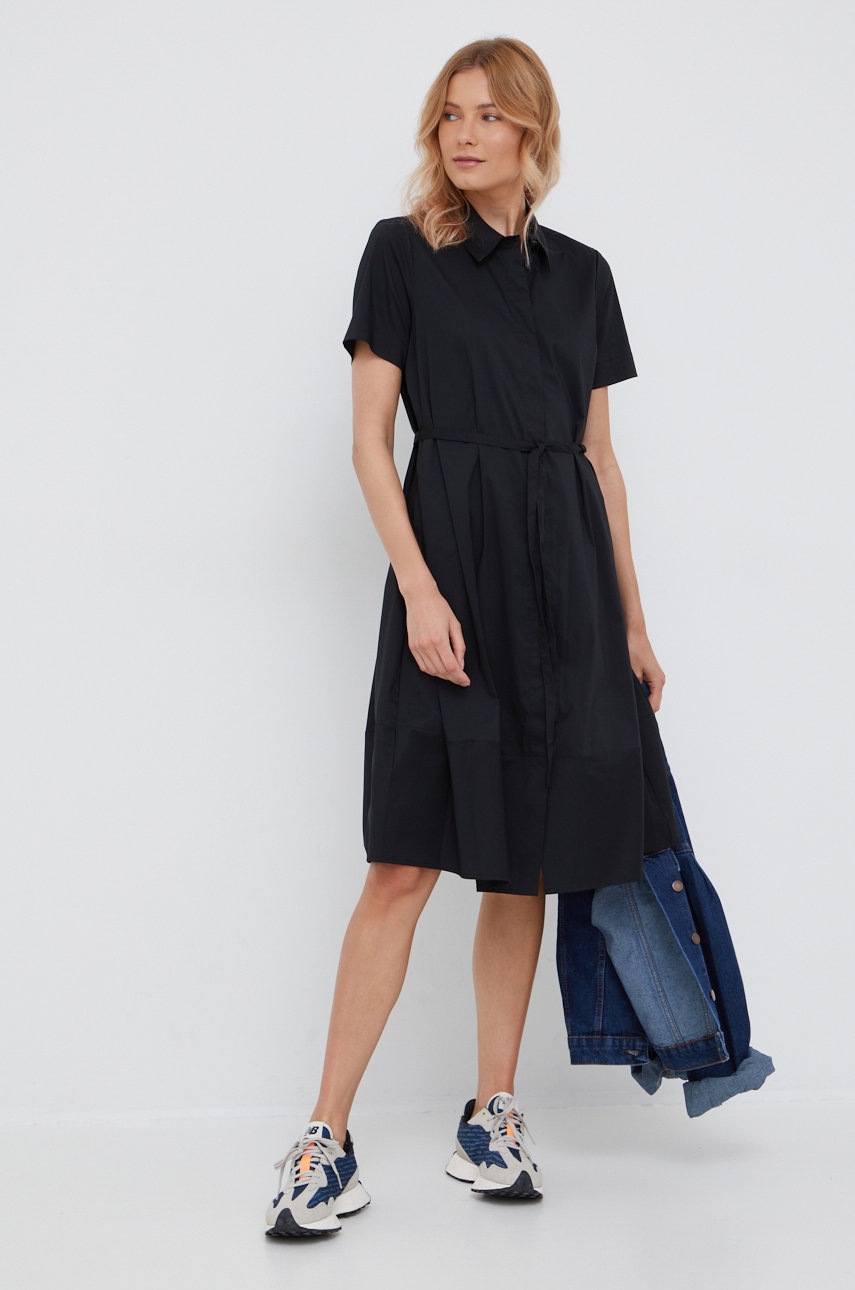 

Сукня Dkny колір чорний midi розкльошена