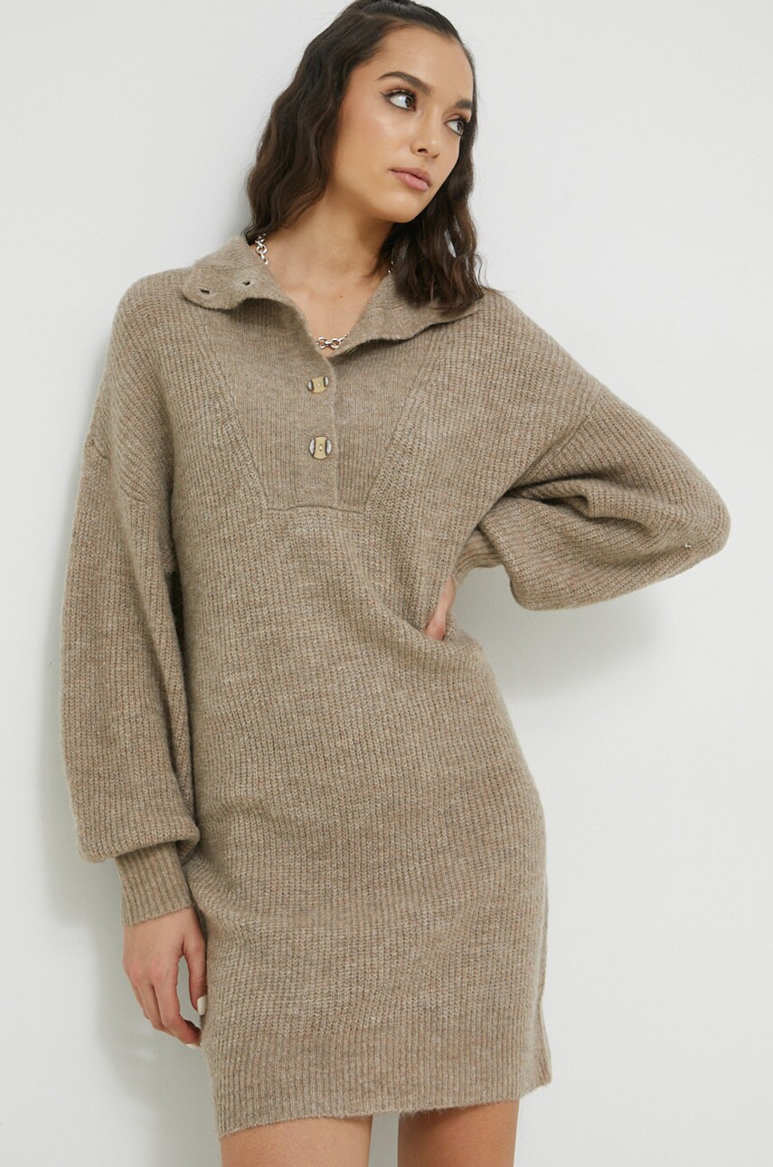 

Платье Vila цвет бежевый midi oversize