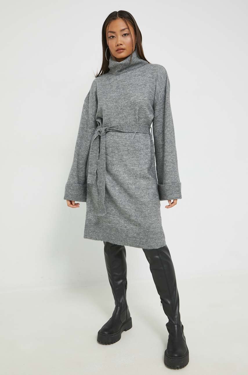 

Платье с примесью шерсти Vila цвет серый mini oversize