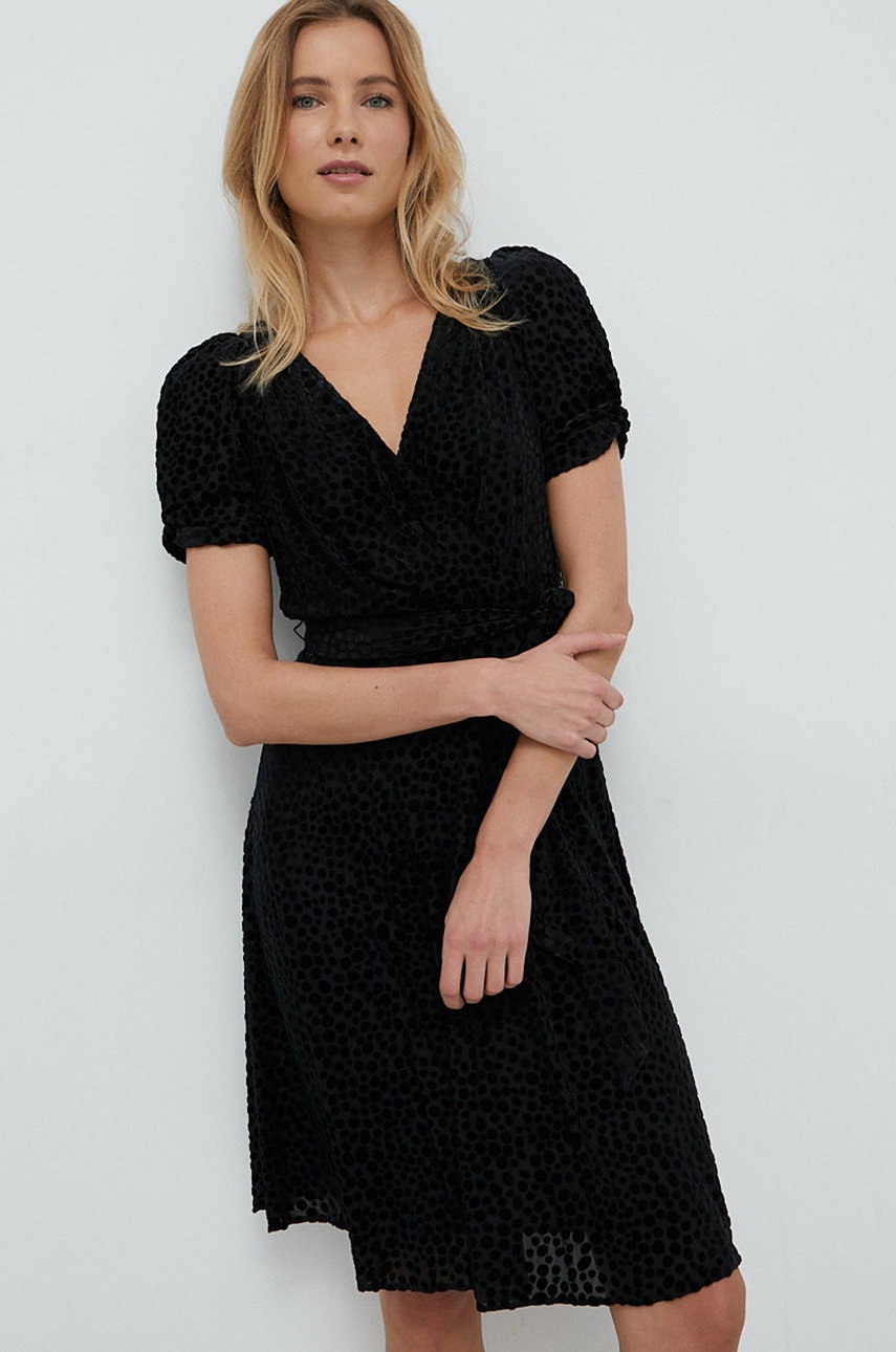 

Сукня Dkny колір чорний midi розкльошена